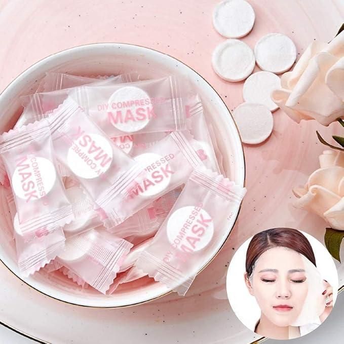 Disposable Face Mask Tablets – Pack of 50 | DIY Skincare Sheets for Hydration & Glow