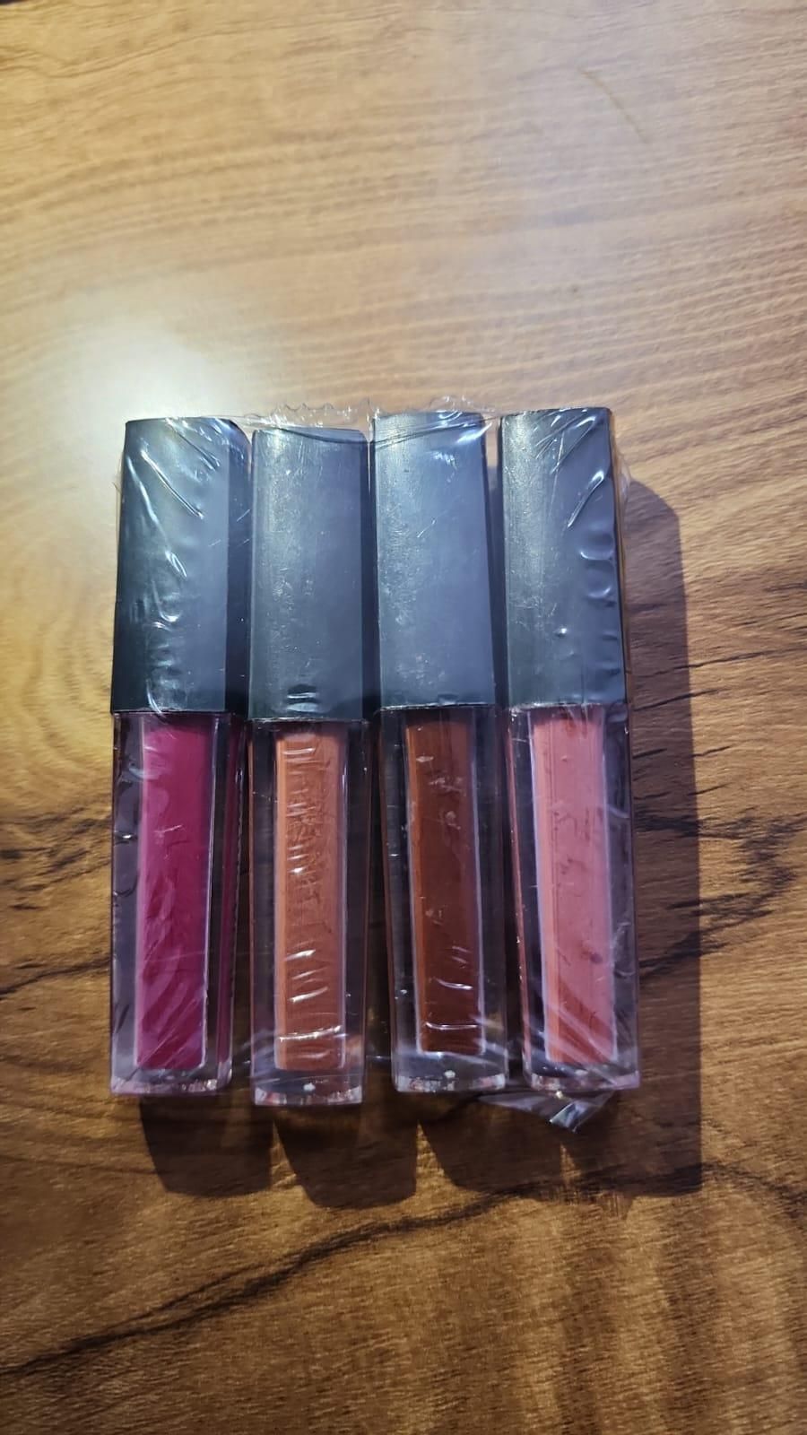 Nude‑Red Liquid Lipstick Set ❤️ 4 Shades • Long‑Wear Matte Glam