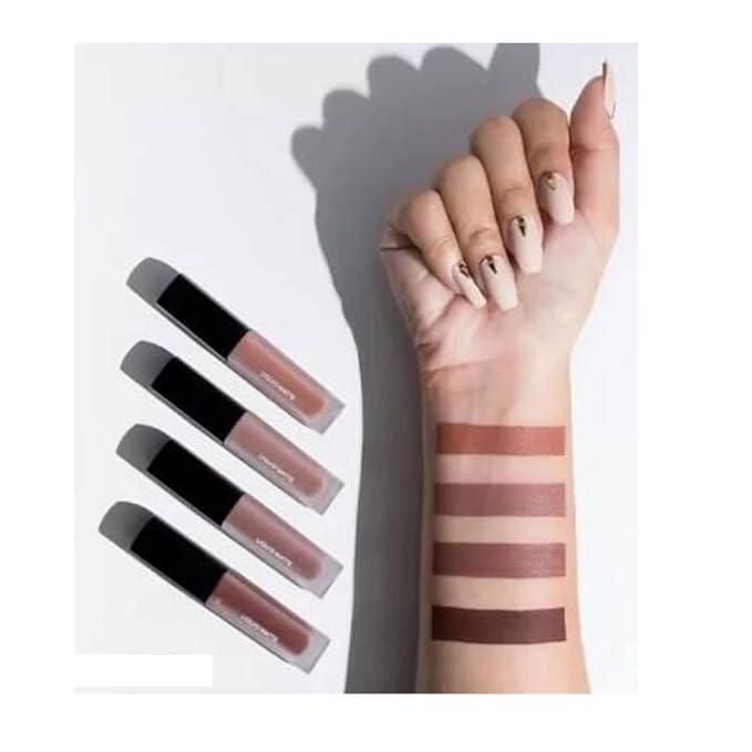 Nude‑Red Liquid Lipstick Set ❤️ 4 Shades • Long‑Wear Matte Glam