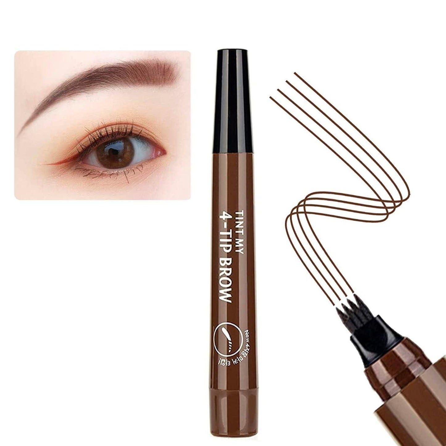 β¨ Waterproof 4-Points Microblading Eyebrow Pen with Micro Fork Tip Applicator β¨