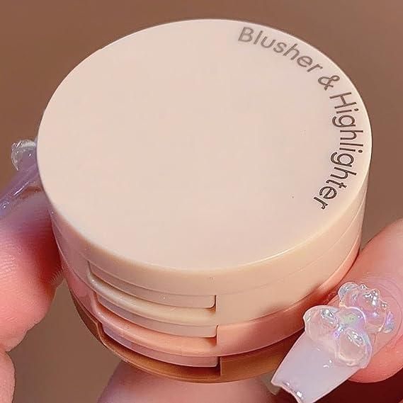 π 3-in-1 Face Blusher + Highlighter Mini Compact Palette π
