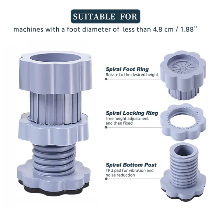 4‑Pack Anti‑Vibration Pads 🔇 Stable & Shock‑Proof Feet for Washer Dryer