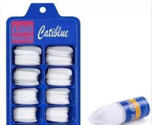💖 100 PCS Artificial Acrylic Nail Set with Glue 💖