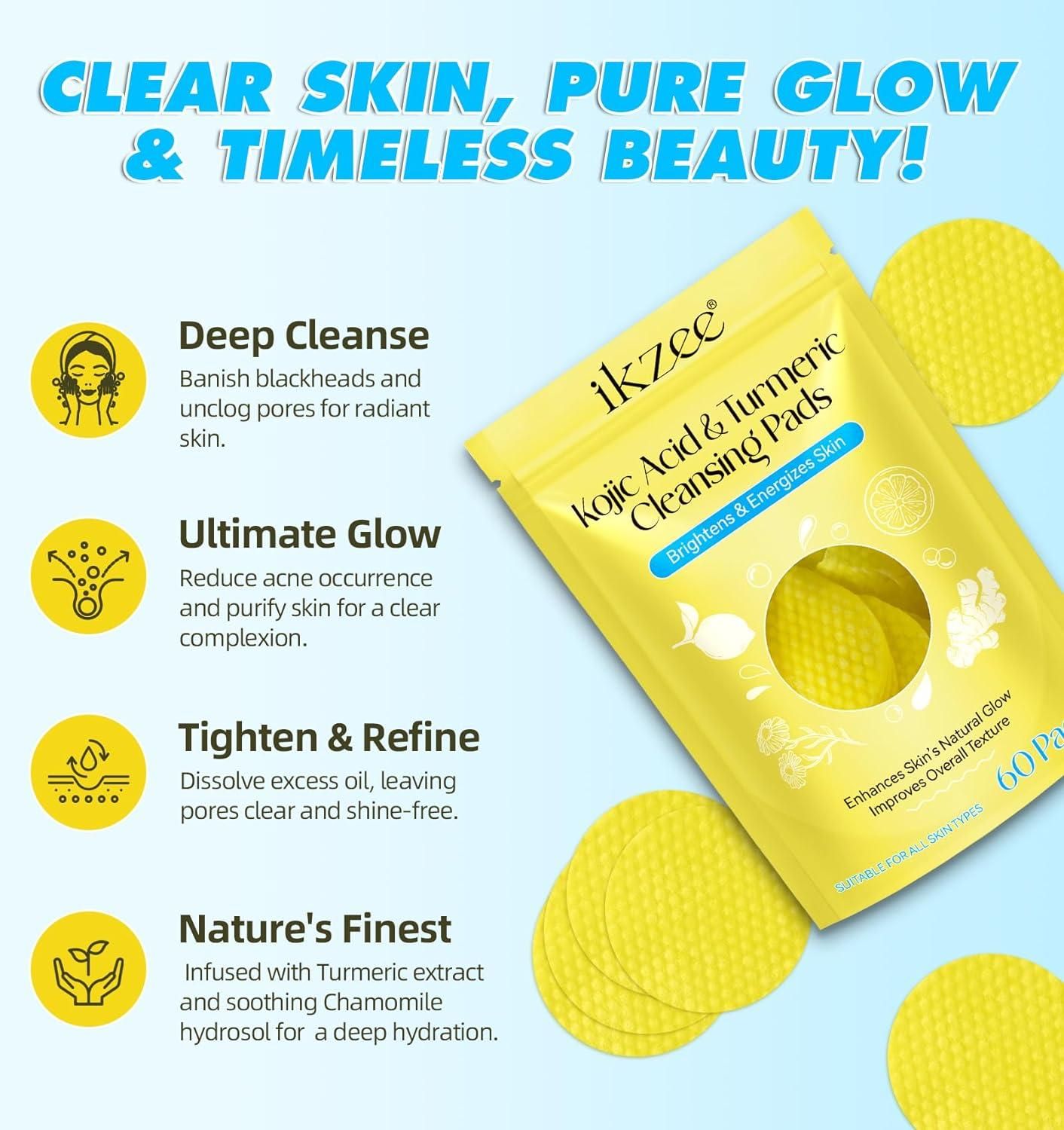 💛 Turmeric & Kojic Acid Cleansing Pads – Glow in Every Swipe! 💛