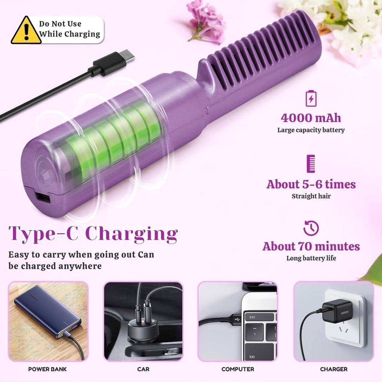 ✨ Meneflix Portable Mini Hair Straightener – Cordless, Rechargeable &amp; Travel-Friendly