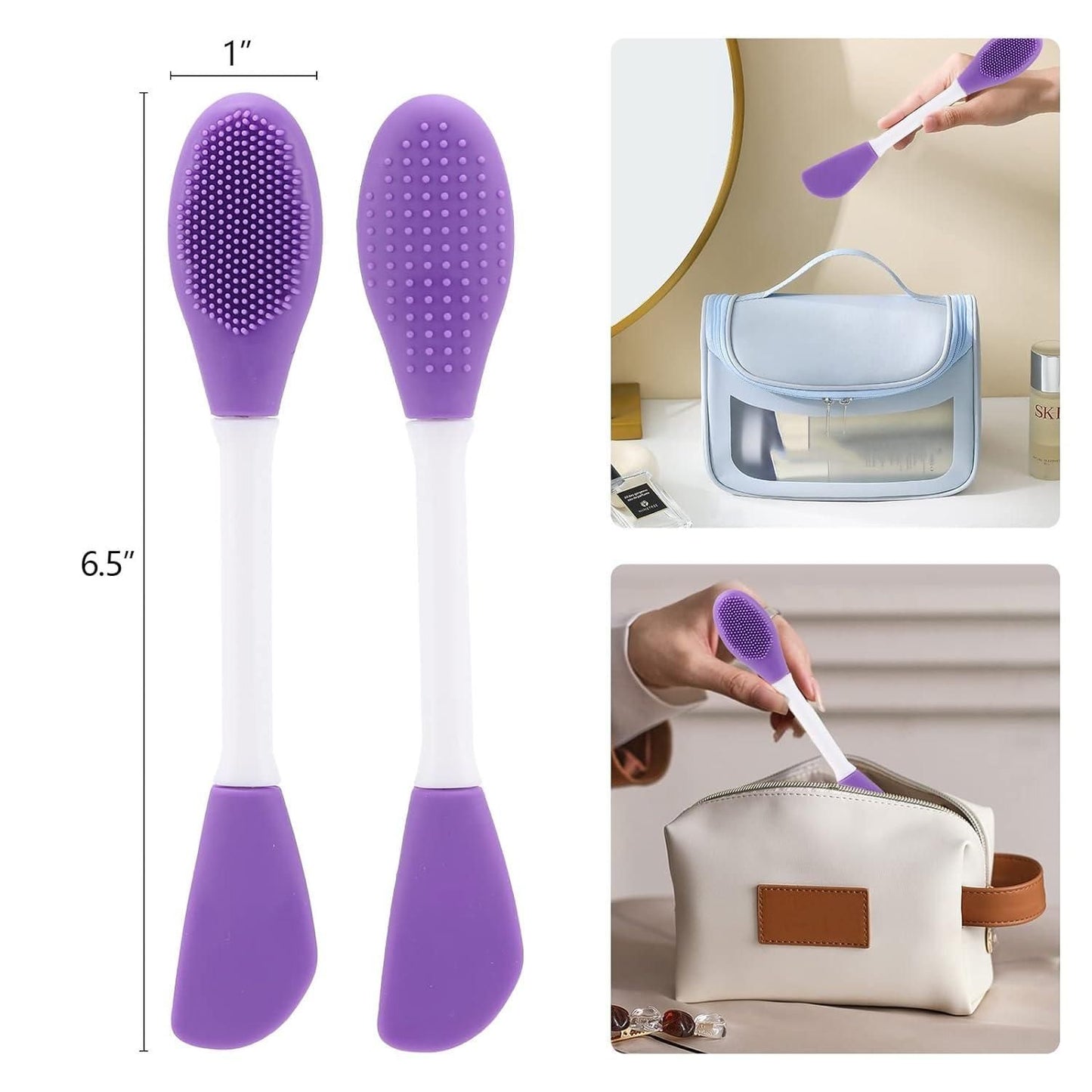 Silicone Face Mask Brush Applicator – Pack of 2 | Mess-Free & Hygienic Skincare Tool